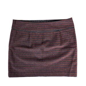 ANN TAYLOR LOFT Eggplant Purple Tweed Mini Skirt